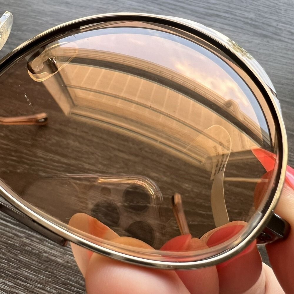 Chloe Romie Aviator Sunglasses Dark Nickel/Nickel 61MM - Picture 10 of 16